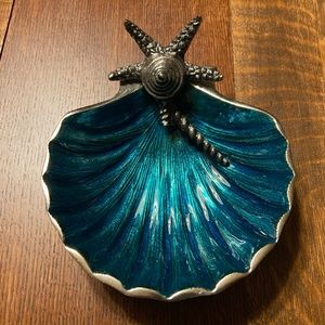 Aqua Blue Scallop Tidbit Bowl by Star Home